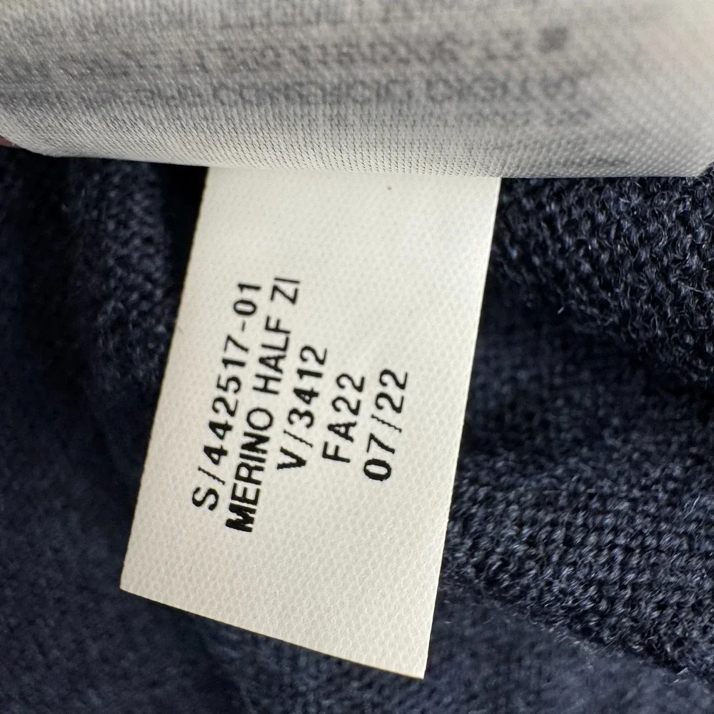 Banana Repubic Italian Merino Extra Fine Wool 1/2 Zip Sweater Blue Mens XL